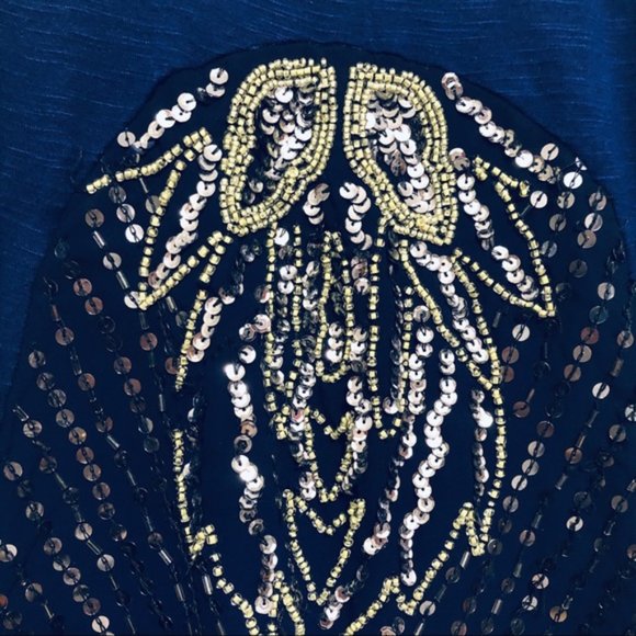 Free People Dark Navy Sequin Cami / Top - Picture 7 of 9